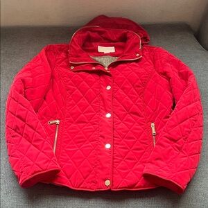 Michael Kors Vibrant Red Quilted Puffer Jacket